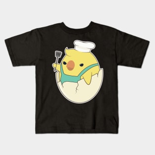 Chick as Cook with Chef's hat & Spatula Kids T-Shirt